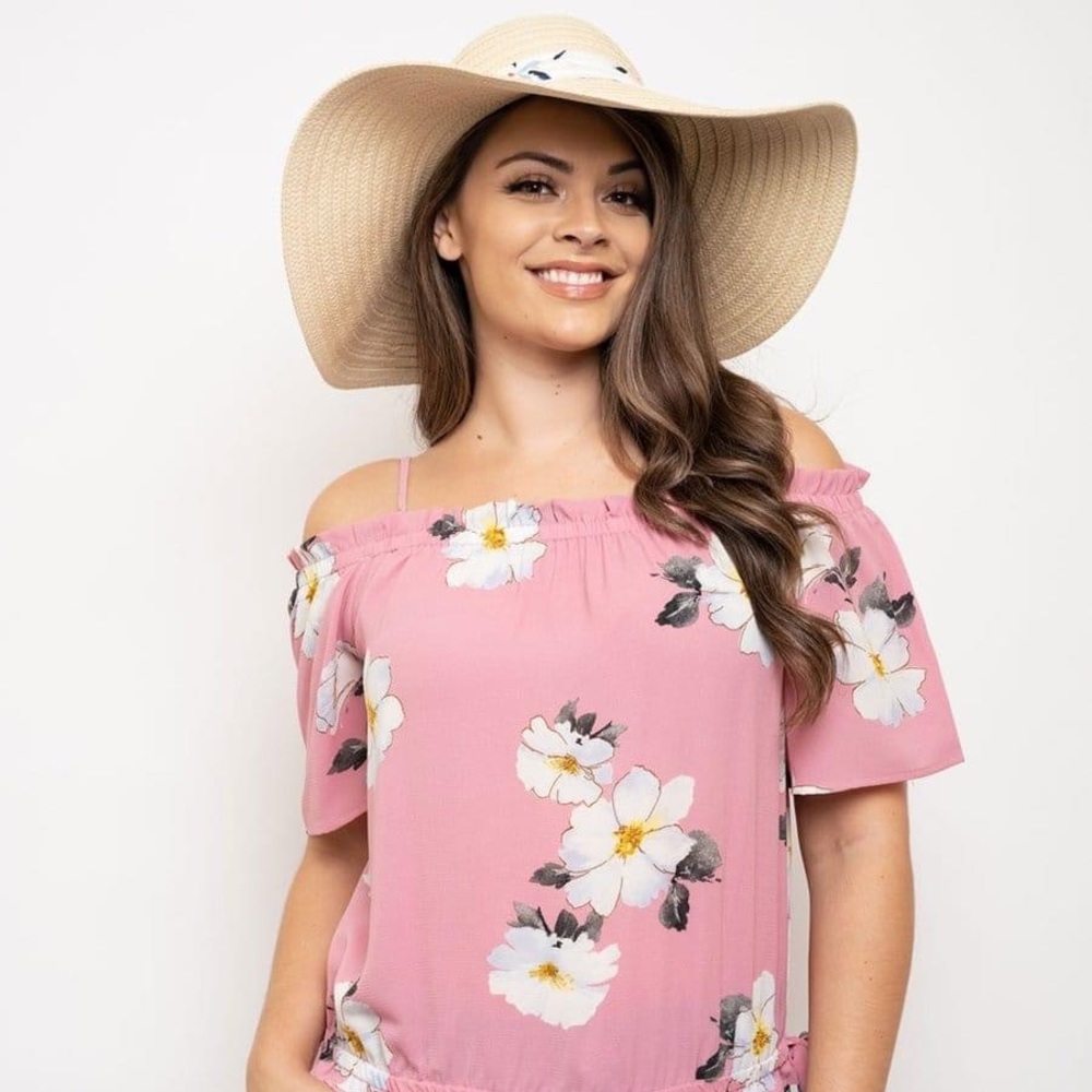 New Junior's Cute Boutique Pink floral top